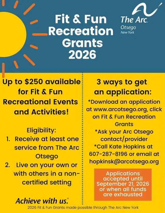 Fit & Fun Recreation Grants 2026 flyer