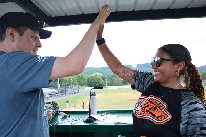 Fit & Fun grant recipients at an Oneonta Outlaws baseball game